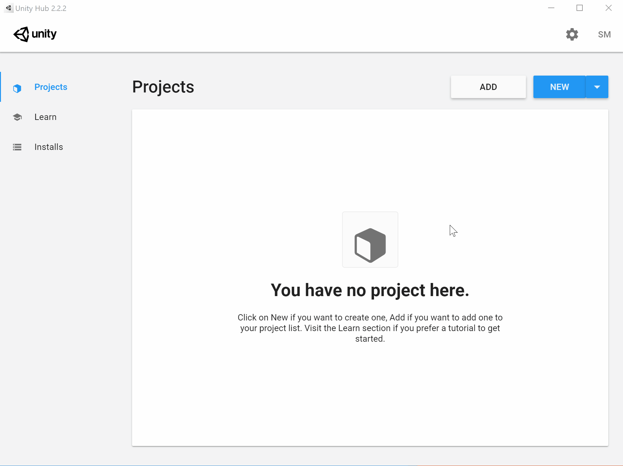 GIF showing how to create new project