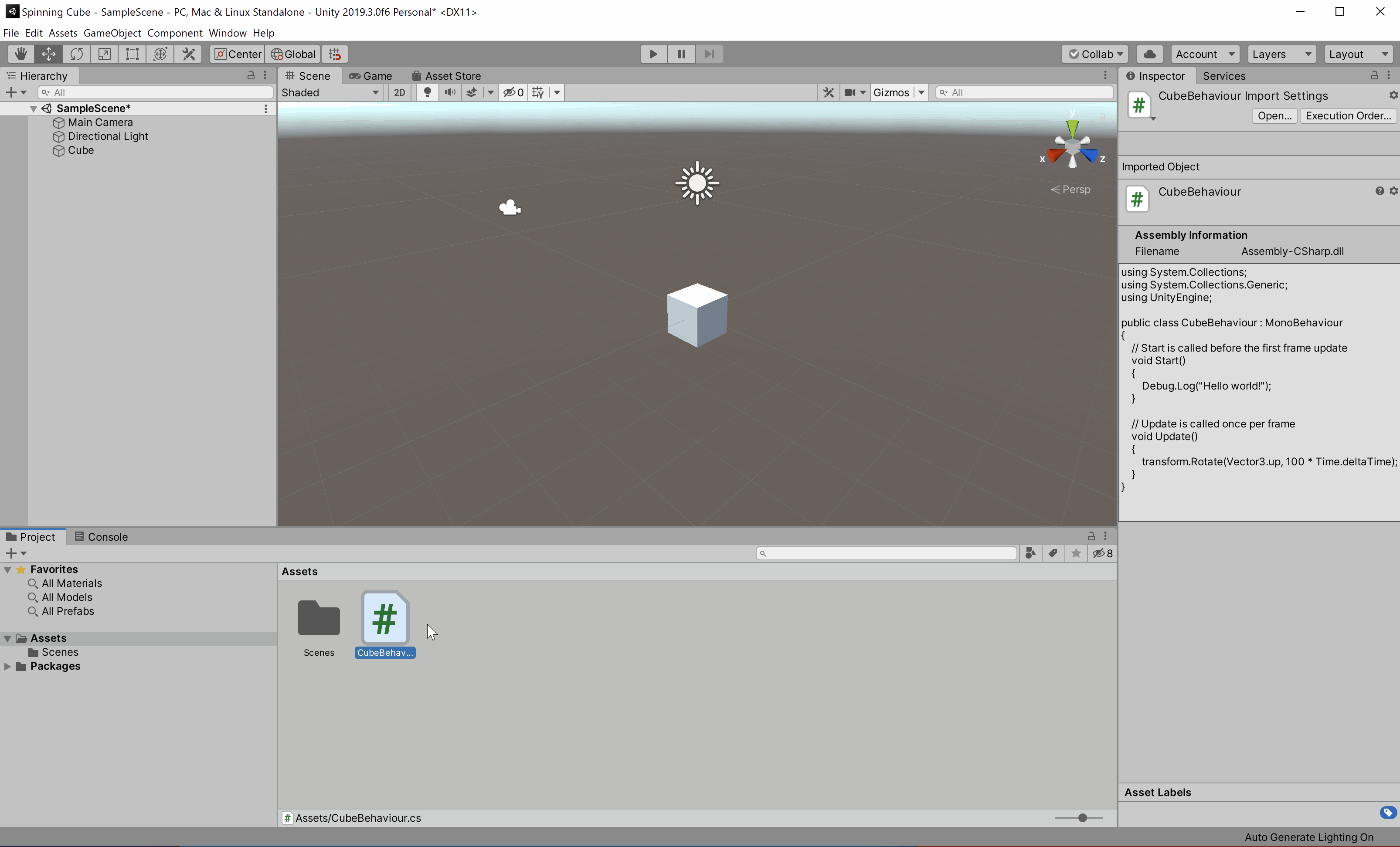 GIF showing how to save and play scene in editor