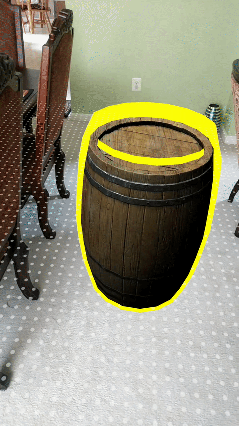 GIF showing scaling of a barrel